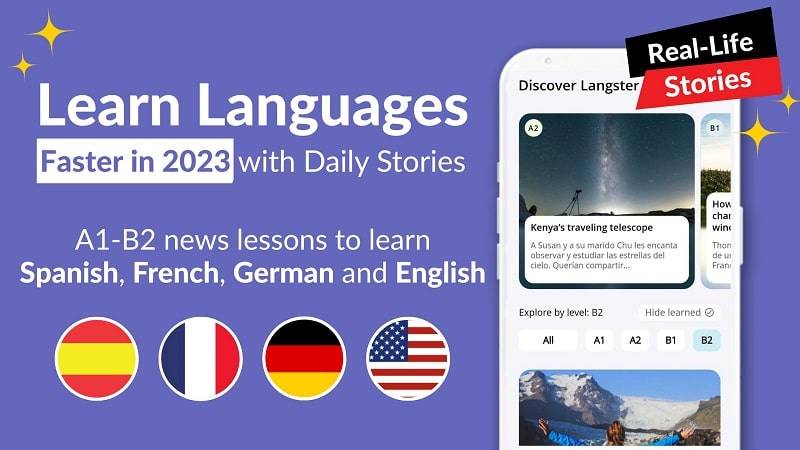 Learn Languages with Langster экрана 1