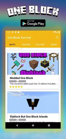 Map One Block Survival - block экрана 1