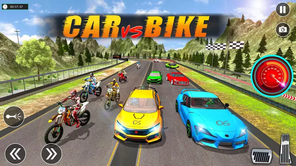 Sports Car vs Bike Racing экрана 1