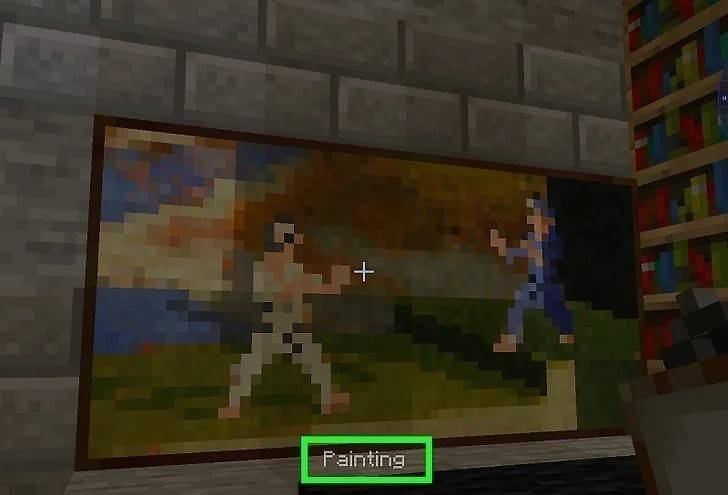 Colocando pinturas en paredes en Minecraft