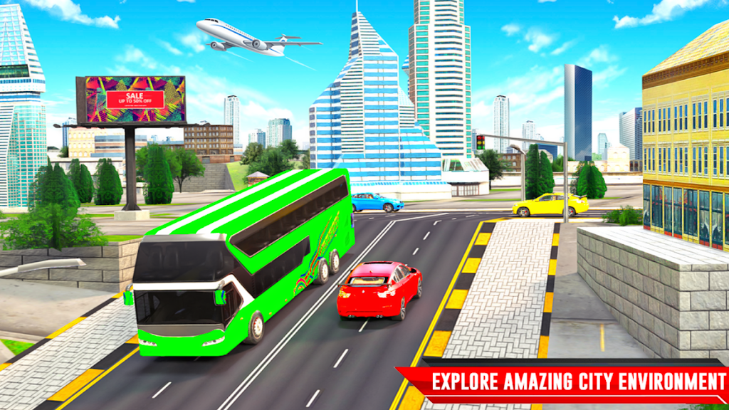 City Coach Bus Driving Sim 3D Captura de tela 2