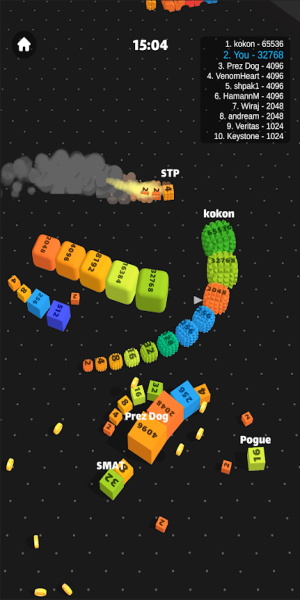 Snake Cube Arena: Merge 2048 ဖန်သားပြင်ဓာတ်ပုံ 3