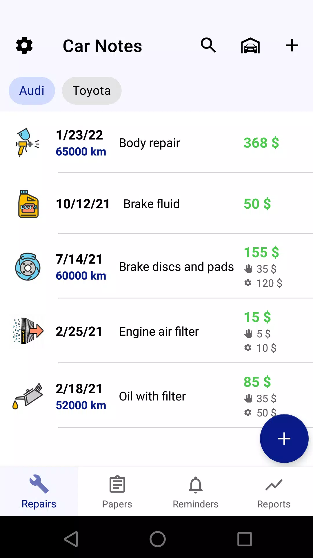 Screenshot Car service tracker 1