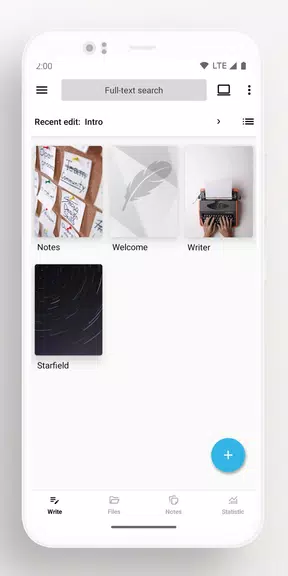 Lite Writer: Writing/Note/Memo captura de pantalla 