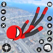 StickMan Rope Hero Spider Game ekran görüntüsü 1