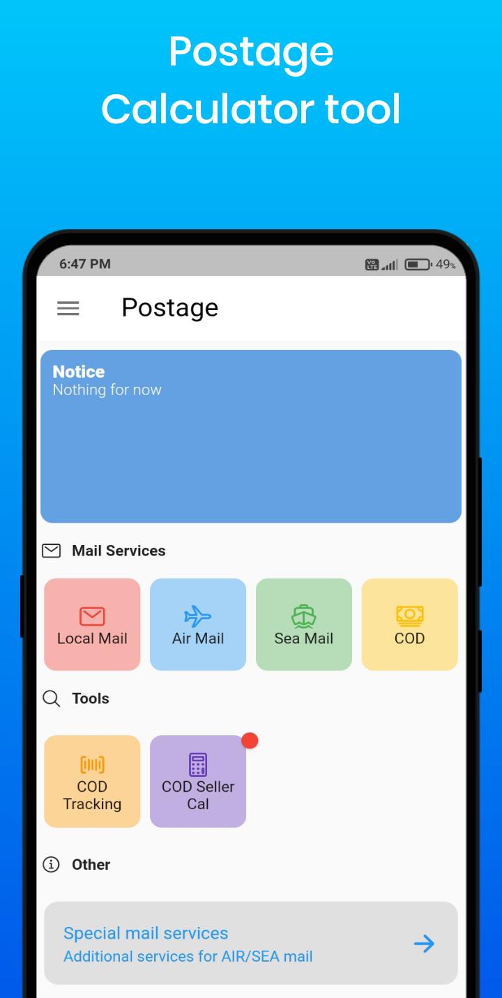 SL Post - Postage Calculator ဖန်သားပြင်ဓာတ်ပုံ 1