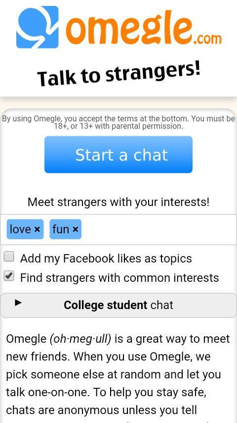 Omegle Chat - Talk to Strangers экрана 1