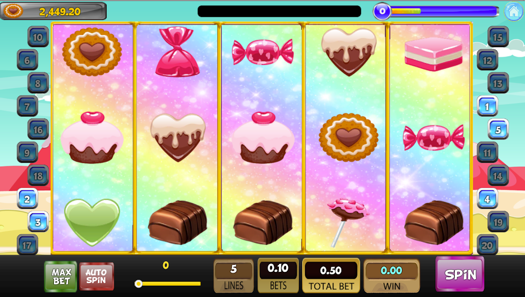 Candy Sweet Slot machine экрана 1