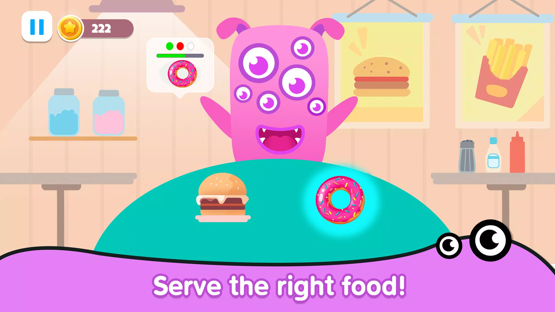 Kitchen monster games for kids captura de pantalla 