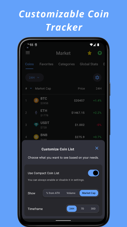 Crypto Hub Coin Stats Tracker экрана 3