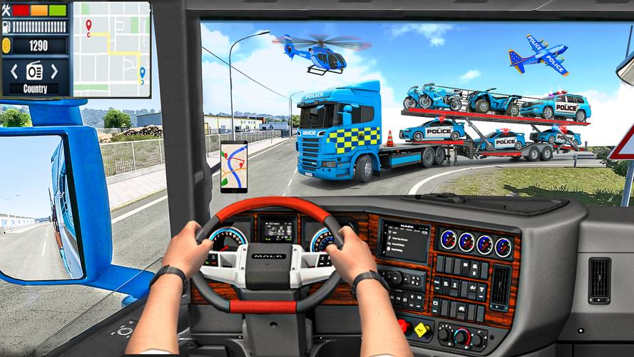 US police Cars Transport truck экрана 3