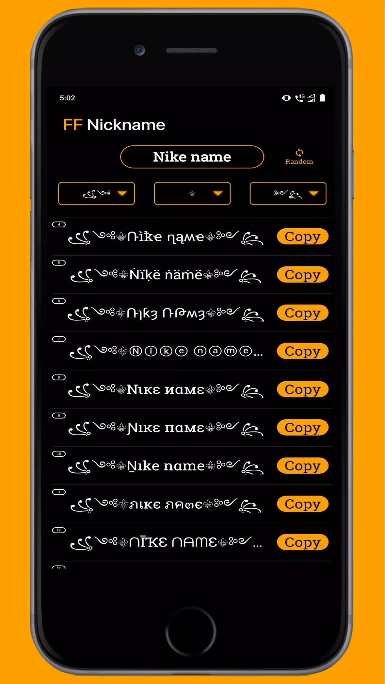 FF Name Creator - Nickname Generator For Games স্ক্রিনশট 4