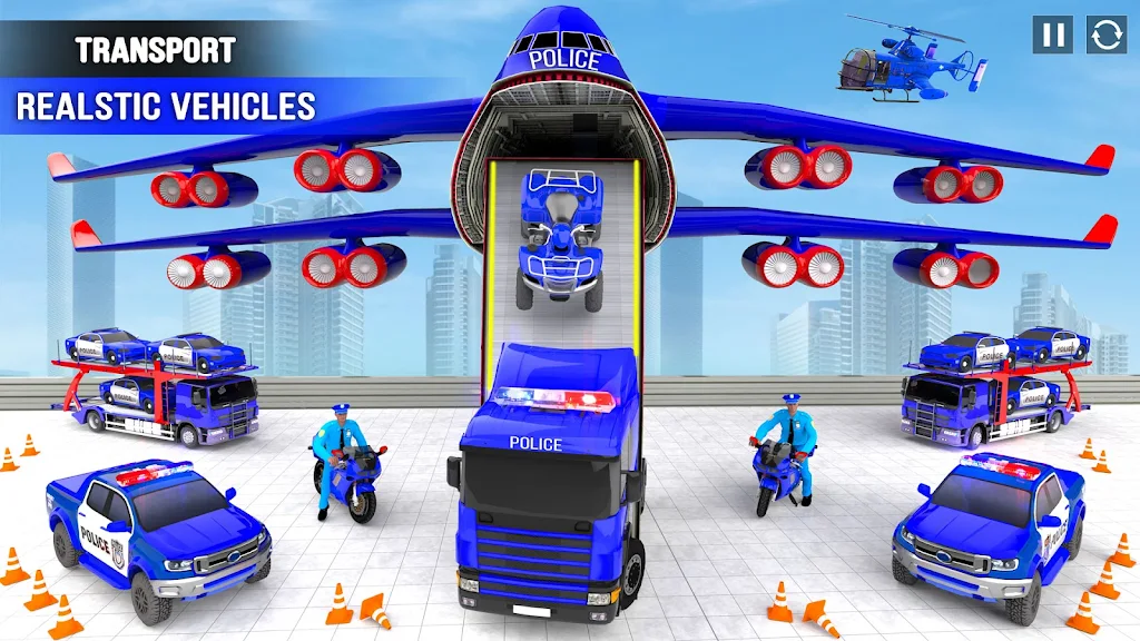 Police Car transporter Game 3D screenshot 4