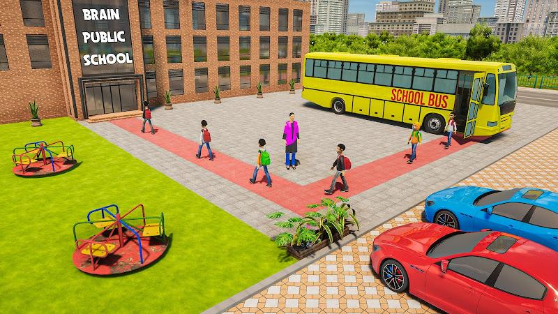 School Bus Driving Games 3D ekran görüntüsü 1