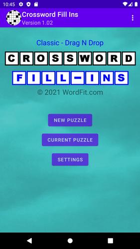 Drag-n-Drop Crossword Fill-Ins Screenshot 1