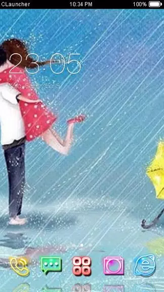 Cartoon Couple Sweet Theme HD экрана 1