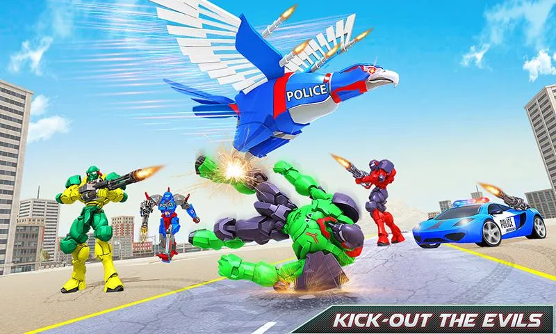 Screenshot Flying Eagle Robot Car Games 1