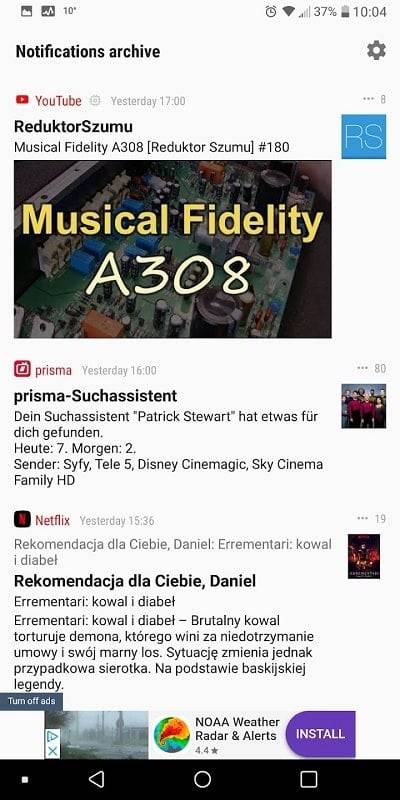 Notifications archive Screenshot 4