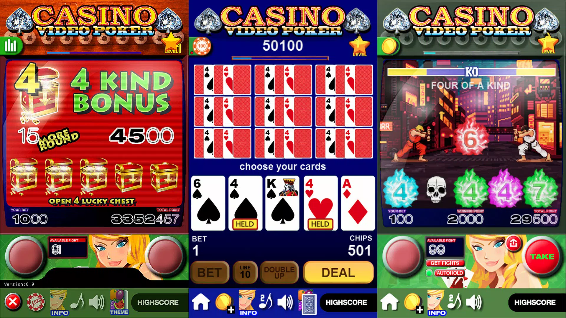 Casino Video Poker экрана 2