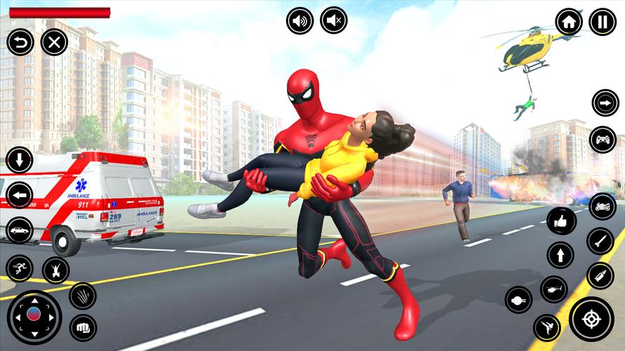 Flying Spider Rope Hero Fight Screenshot 2