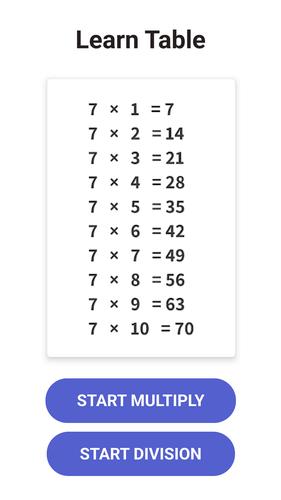 Times Table  - Learn Math Screenshot 2