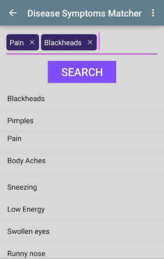 Disease Symptoms Matcher captura de pantalla 