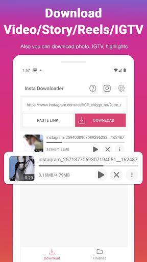 Video Downloader For Insta - IG Stories, Reels ဖန်သားပြင်ဓာတ်ပုံ 1