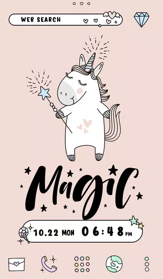 Unicorn Magic Theme captura de pantalla 