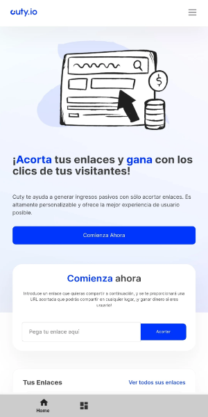 Cuty.io | URL Shortener Captura de pantalla 1