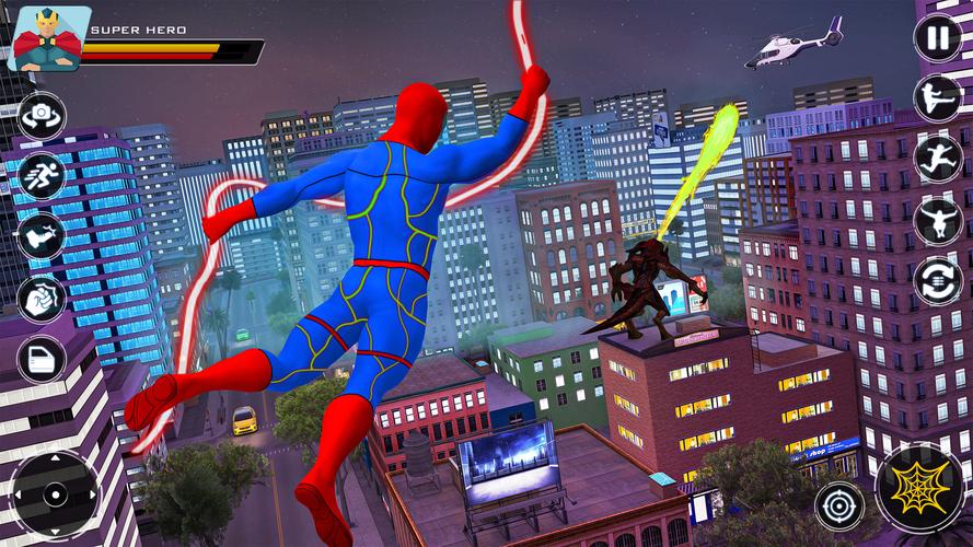 Spider Flying Rope Hero Games Screenshot 2