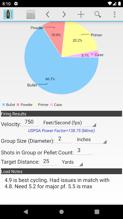 Reloading Calculator - Ammo экрана 3