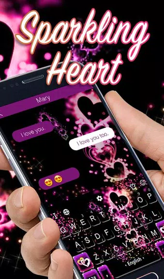 Sparkling Purple Heart Keyboard Theme Screenshot 2