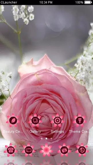 Pretty Pink Rose Theme ảnh chụp màn hình 3