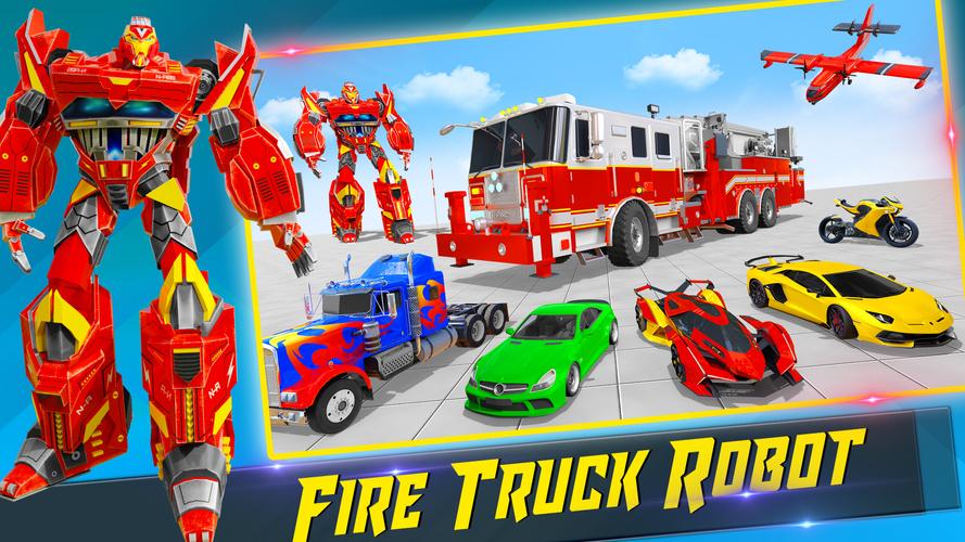 Screenshot Fire Truck Robot Car Game 4