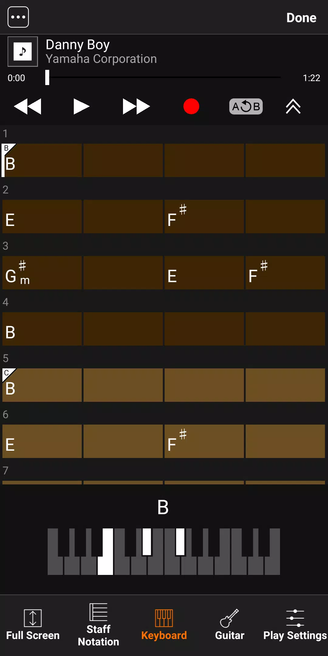 Screenshot Chord Tracker 2