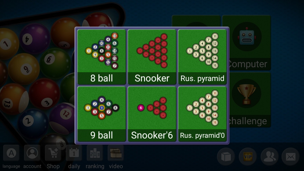 Hi! Billiards экрана 2