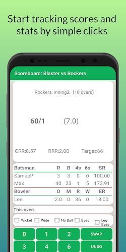 Cricket: Local match scorebook स्क्रीनशॉट 3