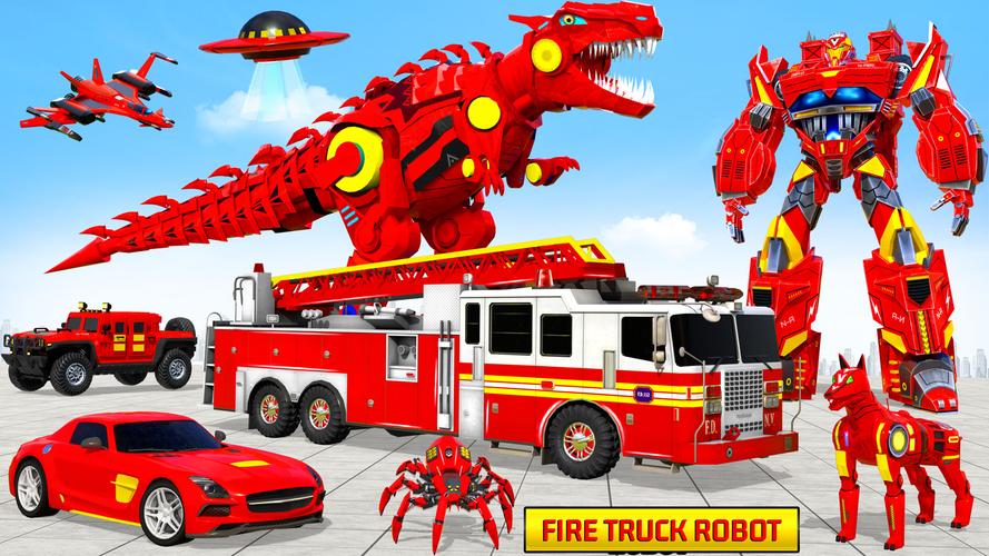 Screenshot Fire Truck Robot Car Game 2