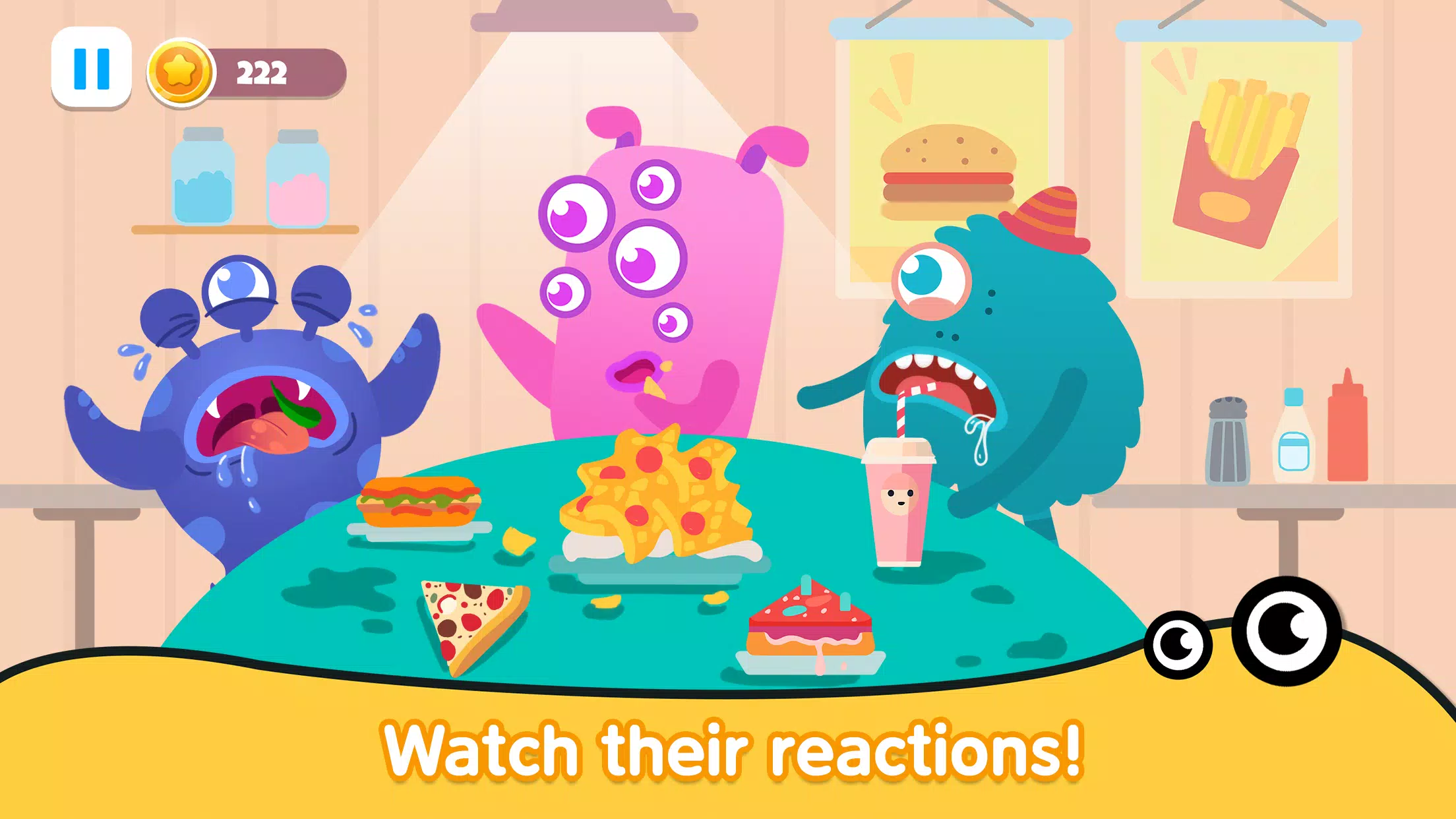 Kitchen monster games for kids captura de pantalla 