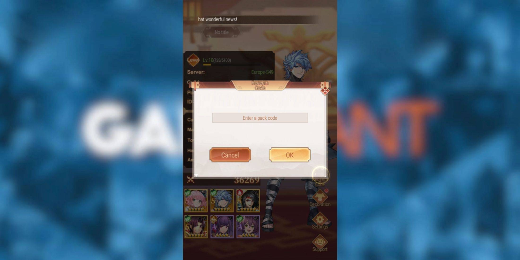 Isekai Saga Awaken Code Redemption Interface