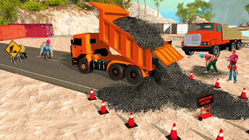 Highway road construction game экрана 4