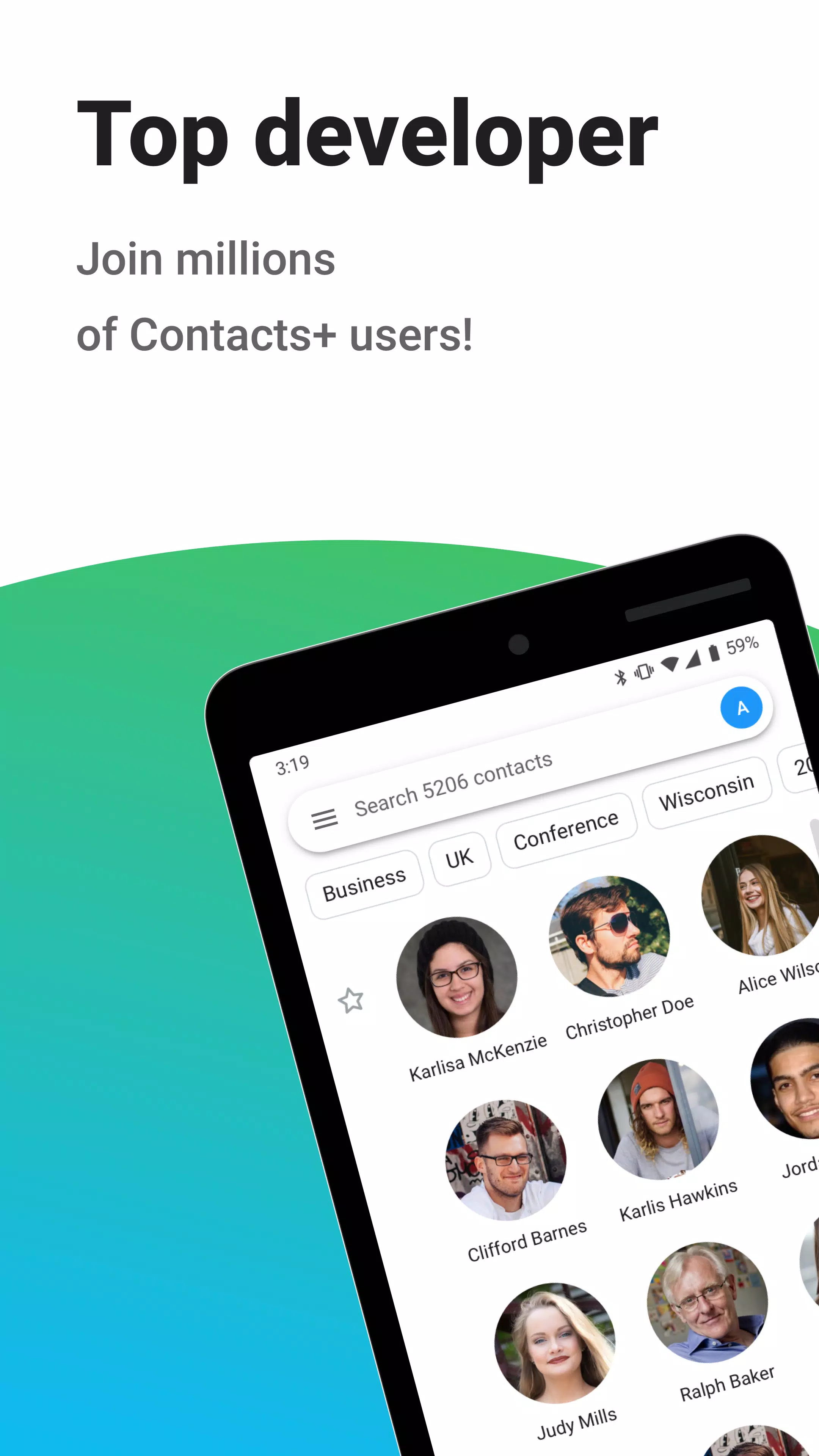 फोन बुक (Contacts +) स्क्रीनशॉट 1
