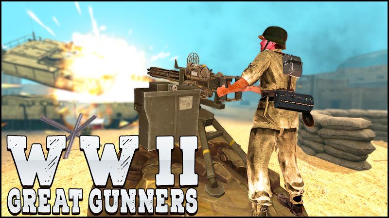 Gunner World War: WW2 Gun Game ဖန်သားပြင်ဓာတ်ပုံ 1