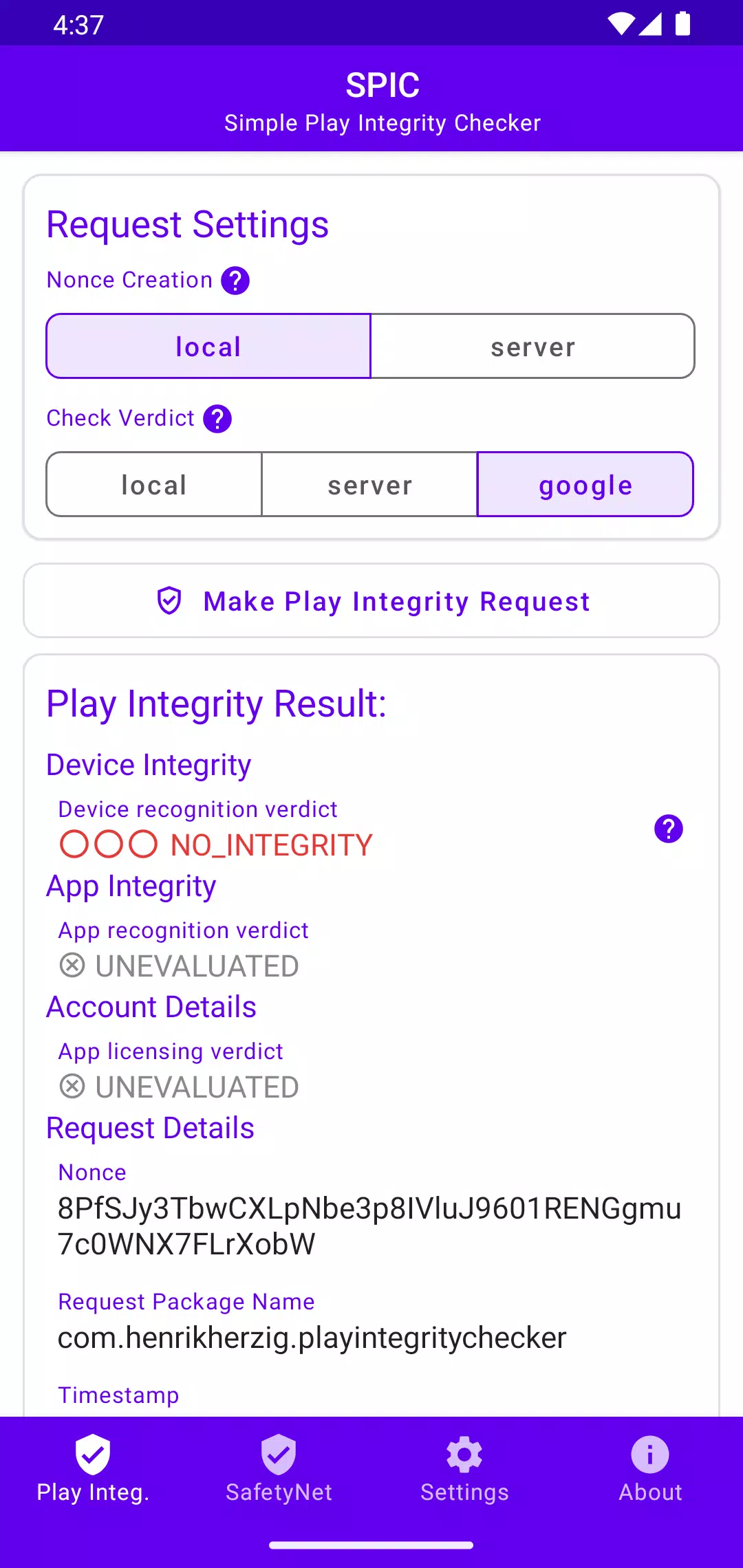 SPIC - Play Integrity Checker应用截图第1张