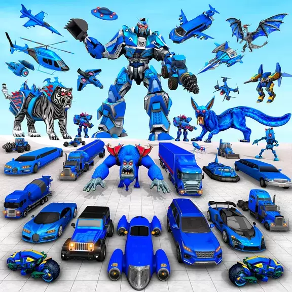 Police Tiger Robot Car Game 3d ဖန်သားပြင်ဓာတ်ပုံ 1