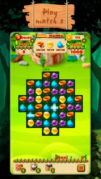 Fairy Forest - match 3 games экрана 1