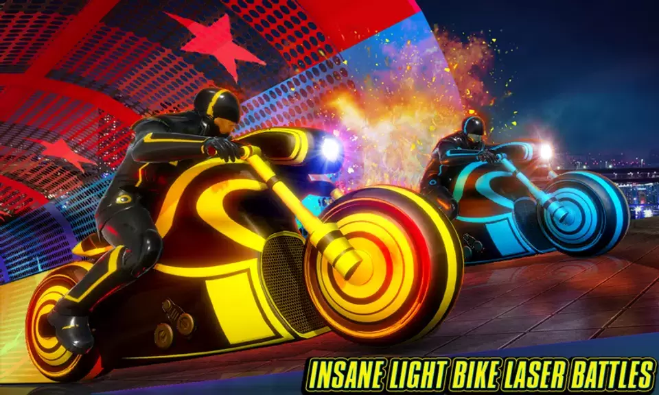 Light Bike Stunt Racing Game экрана 1