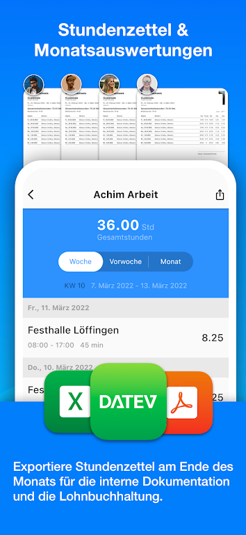 Achim App Arbeitszeiterfassung screenshot 3