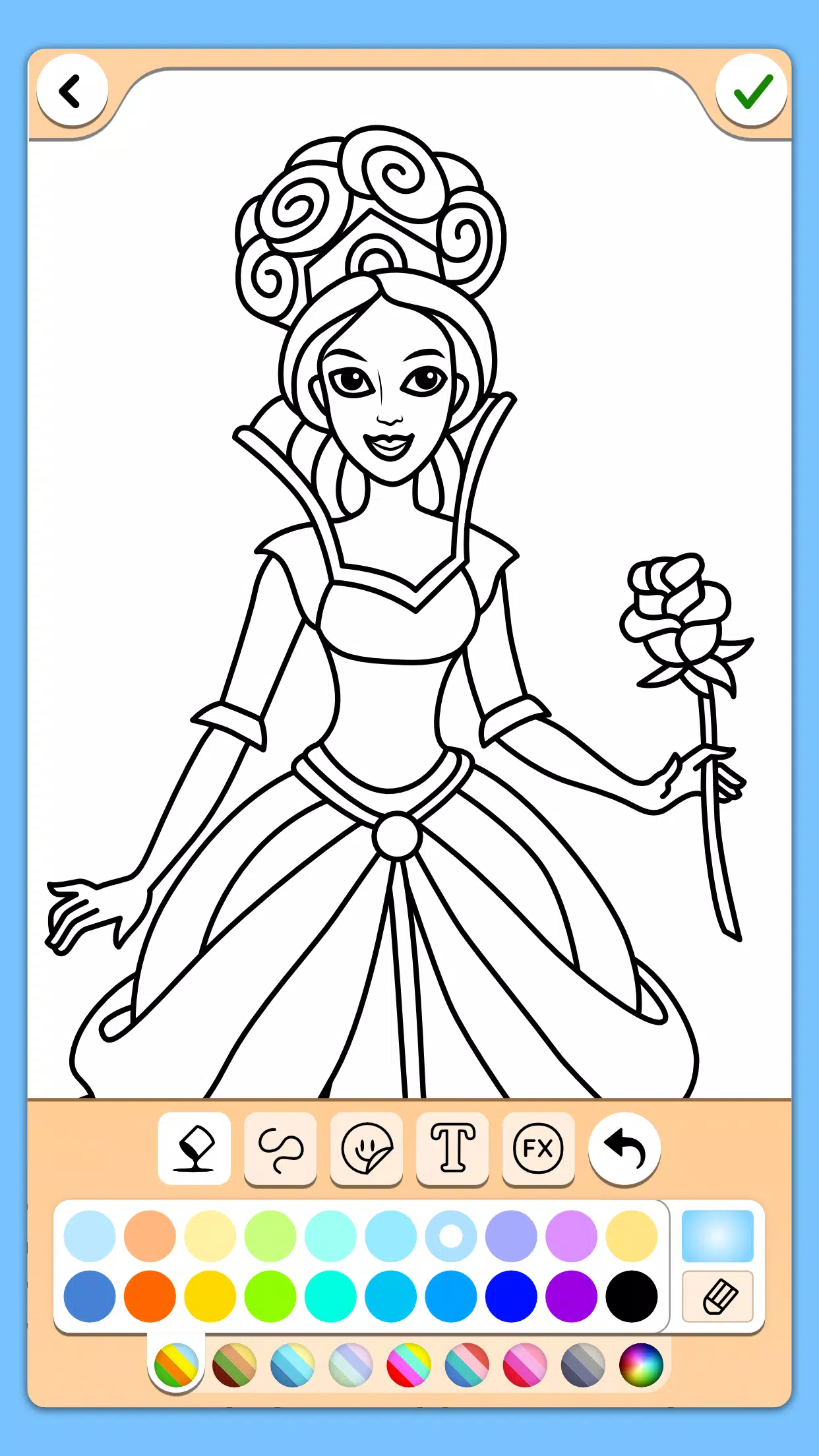 Princess Coloring Game ဖန်သားပြင်ဓာတ်ပုံ 3