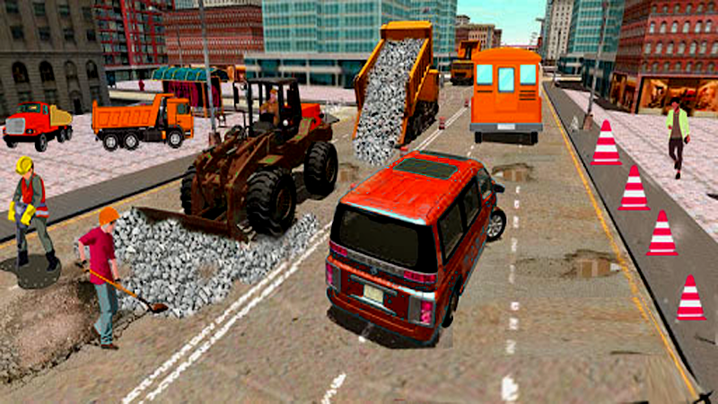 Highway road construction game экрана 2